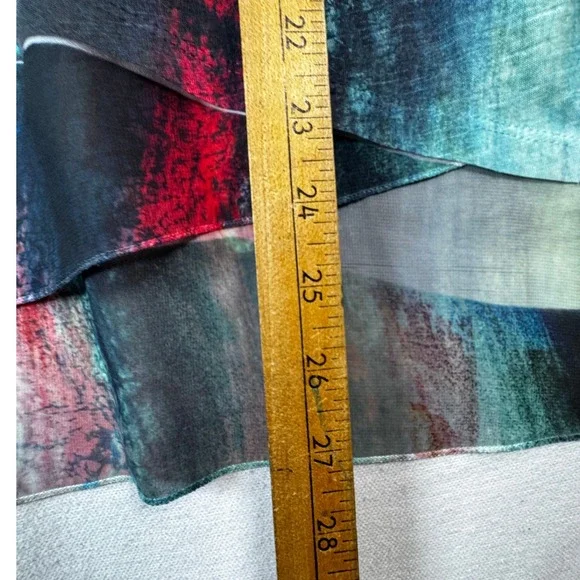 Jess &‎ Jane Abstract Print Tunic Top Womens Size S Multicolor Made in USA - Picture 5 of 7